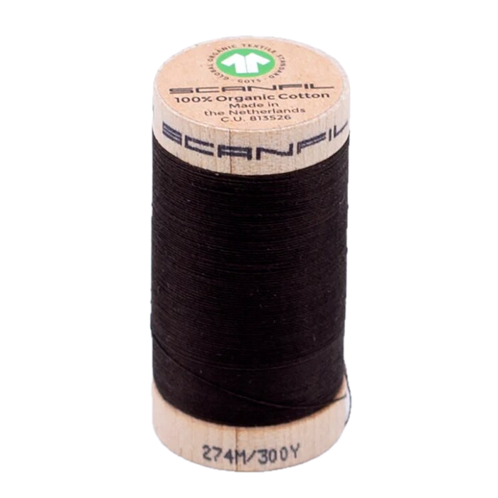 Licorice 30/2 Weight Scanfil Organic Thread 274 Metres (300 Yards)