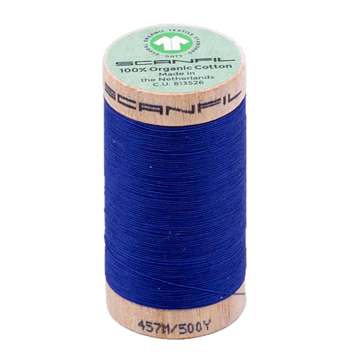 Nautical Blue 50/2 Weight Scanfil Organic Thread 457 Metres (500 Yards)
