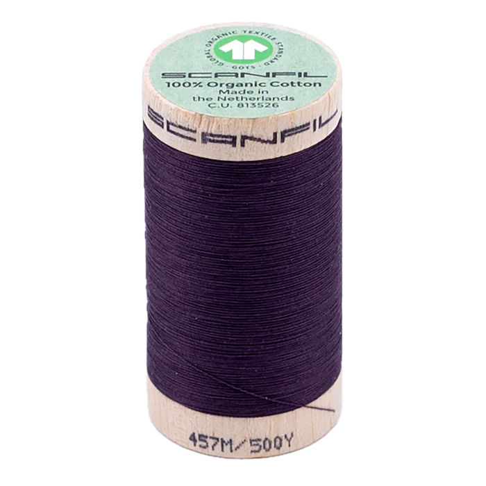 Plum Perfect 50/2 Weight Scanfil Organic Thread 457 Metres (500 Yards)