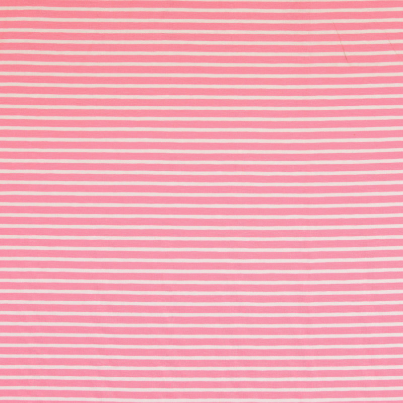 Pink and White Striped Knit from Nantes by Modelo Fabrics