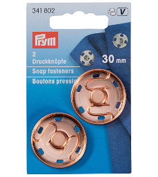 Prym Sew-On Snap Fasteners 30 mm Rose Gold on Brass 2 Pieces