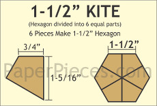 1.5 Inch Hex Kite Small Pack 150 Complete Pieces - Paper Pieces