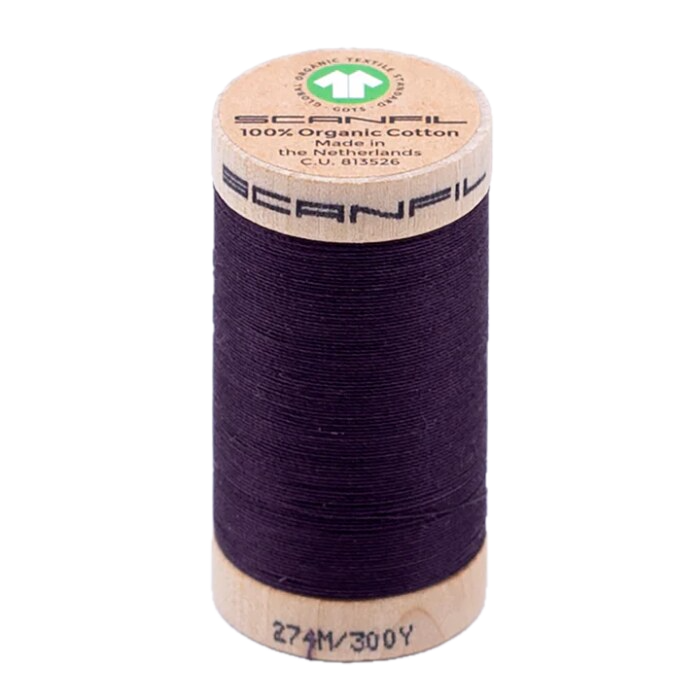 Plum Perfect 30/2 Weight Scanfil Organic Thread 274 Metres (300 Yards)