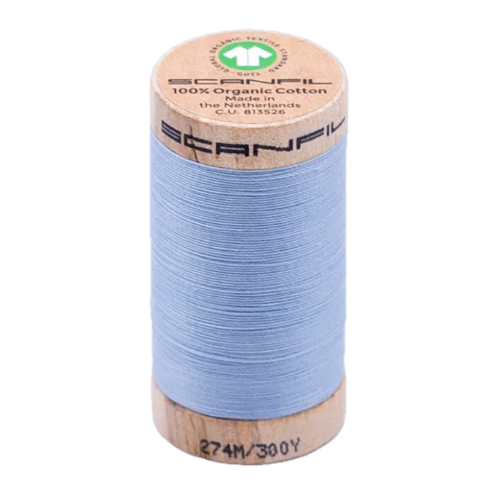 Baby Blue 30/2 Weight Scanfil Organic Thread 274 Metres (300 Yards)