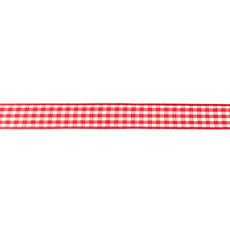 Red Gingham Ribbon - 15mm X 47.5m