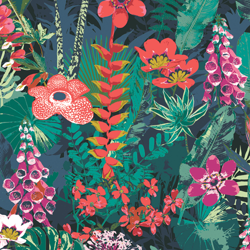 Lush Rainforest in Cotton from Boscage by Katarina Rocella for AGF
