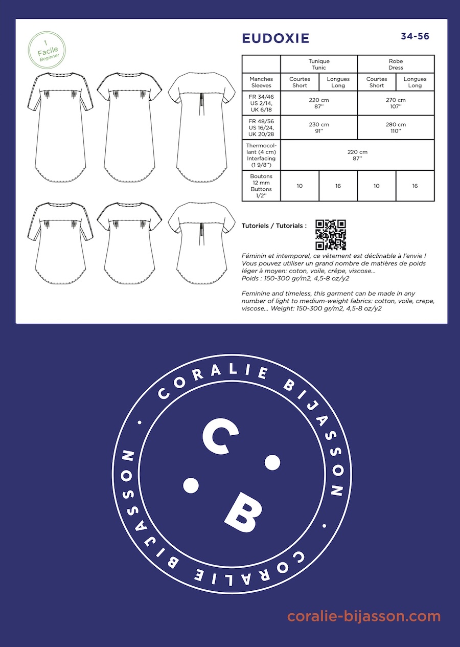 Eudoxie Tunic Dress Pattern By Coralie Bijasson