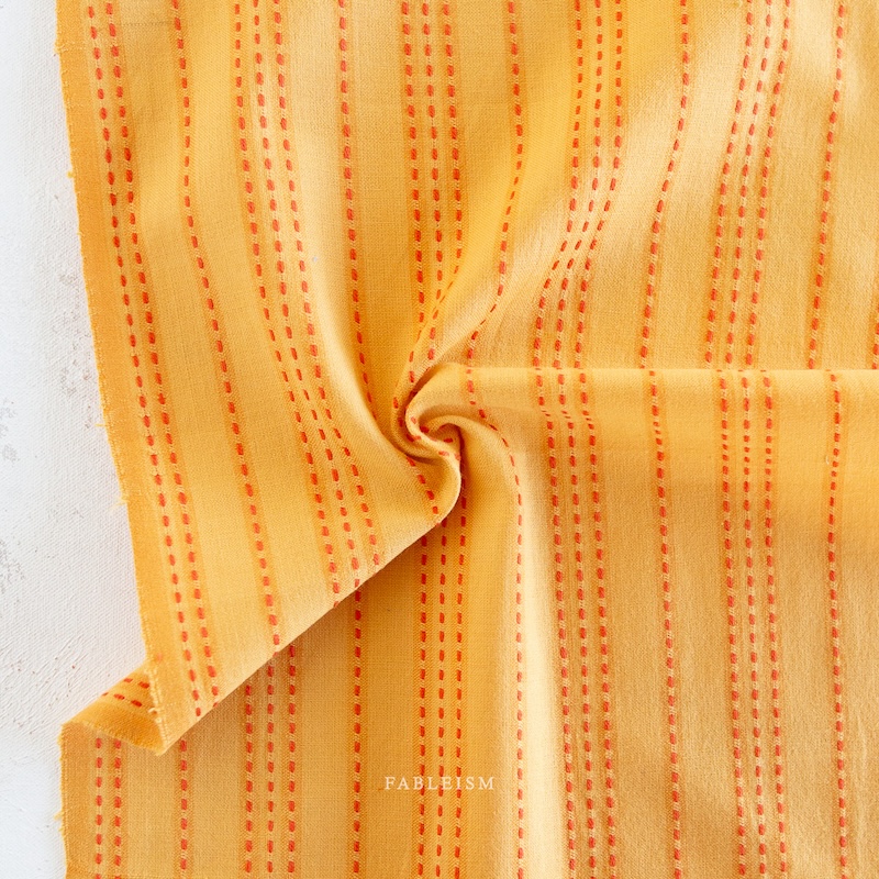 Turmeric Stitch Stripe From Lucky Loom By Fableism (Avail Aug)