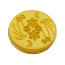 Acrylic Button 2 Hole Engraved 14mm Yellow