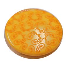 Acrylic Shank Button Embossed 20mm Bright Yellow
