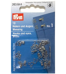 Prym Hooks And Eyes Brass Size 1 Silver Colour