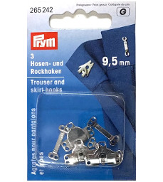Prym Trouser And Skirt Hooks And Bars 9.5mm Silver Colour