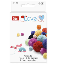 Prym Love Pompon Set 3 Sizes 9mm 3.3cm 5cm
