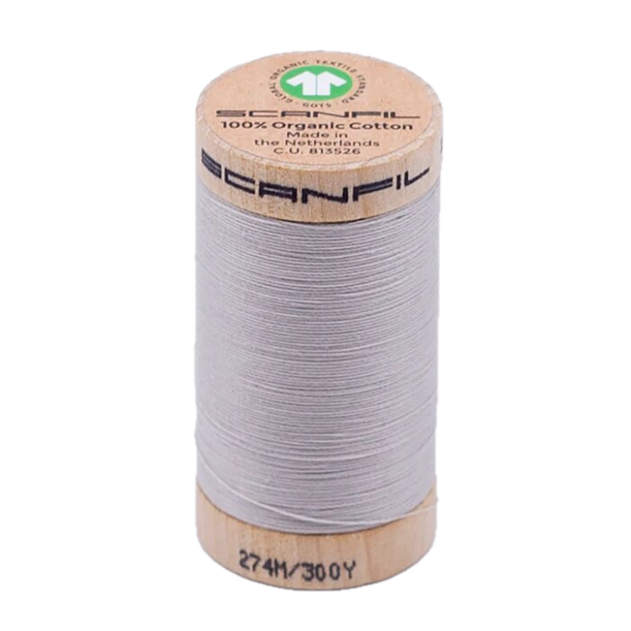 Silver Cloud 30/2 Weight Scanfil Organic Thread 274 Metres (300 Yards)
