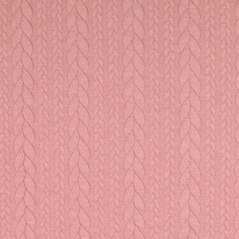 Dusky Pink Heathered Cable Jacquard Knit from Barso by Modelo Fabrics