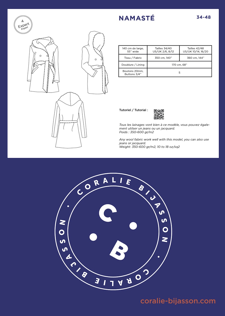 Namaste Coat Pattern By Coralie Bijasson
