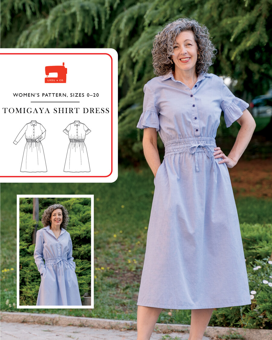 Tomigaya Shirt Dress Pattern By Liesl + Co