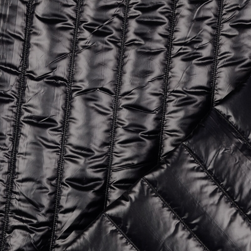 Black Straight Satin Quilted Poly from Macklin by Modelo Fabrics